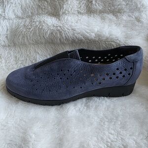 Clarks Women's Perforated Slip-On Loafer in Slate Blue